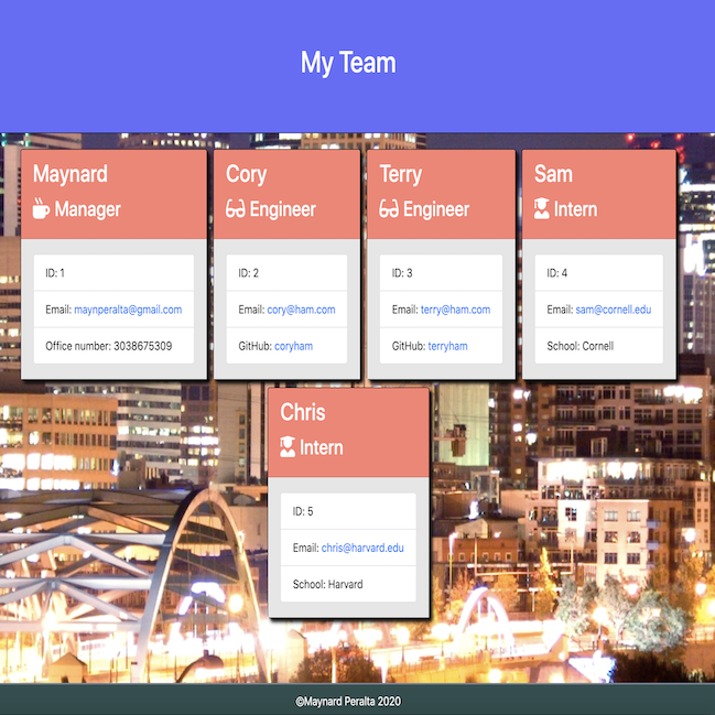 Team Profile Generator